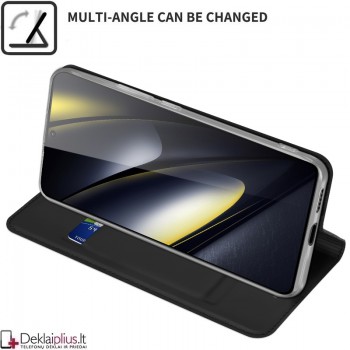 Dux Ducis Skin Pro dirbtinės odos dėklas - juodas (Xiaomi Poco F6 5G)
